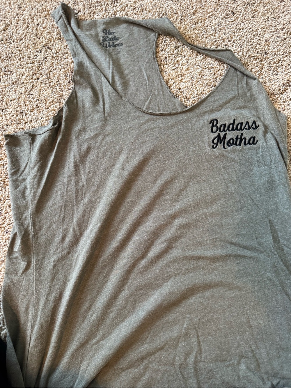 Badass Motha Olive Racerback Tank Top